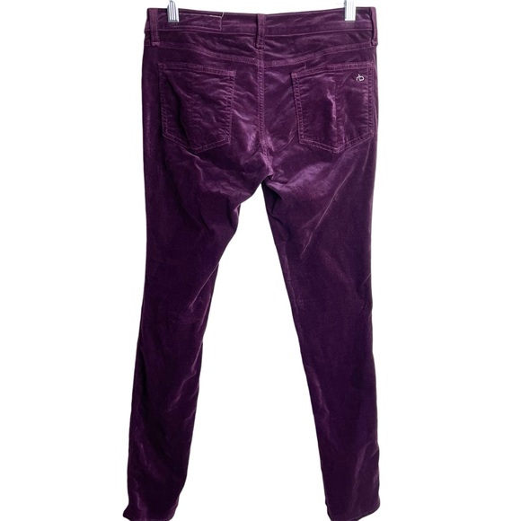 Rag & Bone Burgundy Velvet Skinny Jeans Size 28 - Picture 4 of 13